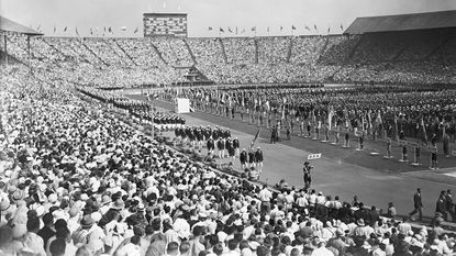 Opening ceremony of the London Olympic Games at Wembley Stadium © Topical Press Agency/Hulton Archive/Getty Images