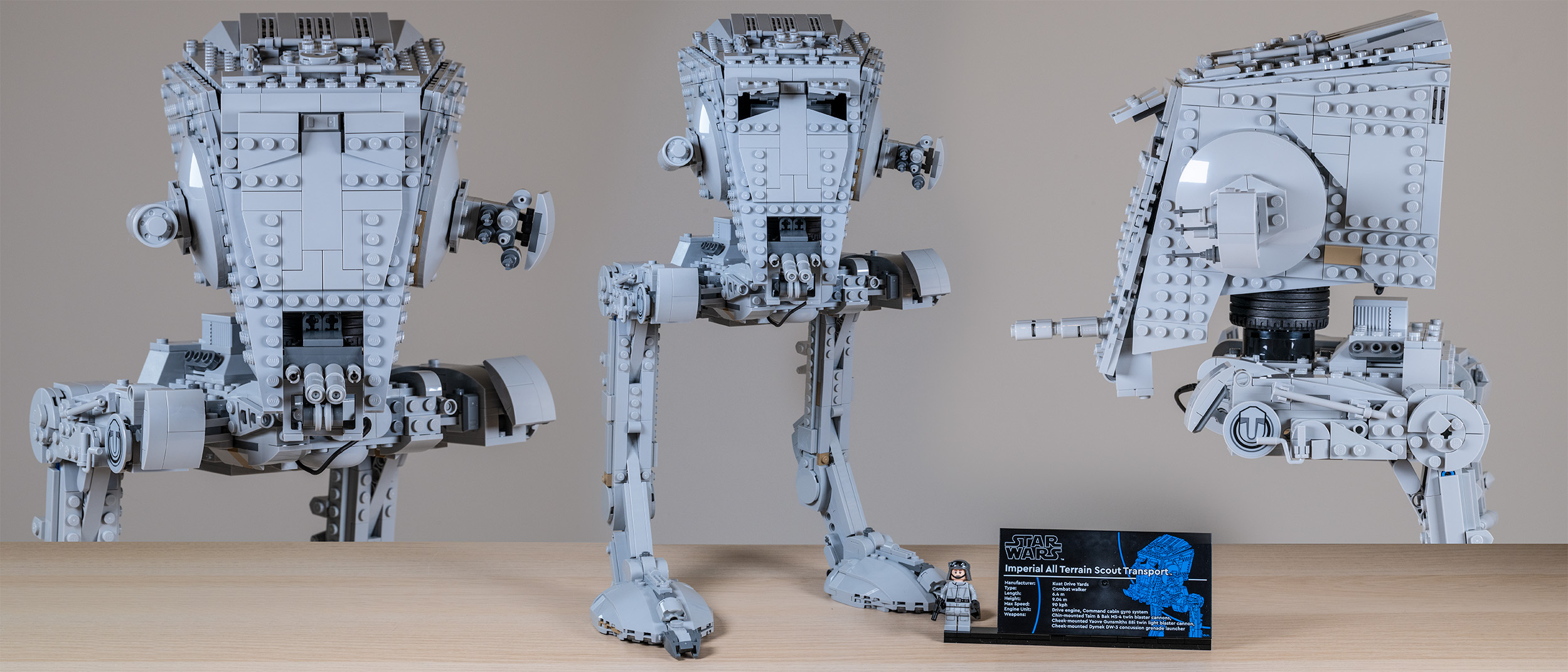 Lego Star Wars AT-ST Walker (75417) on a neutral background