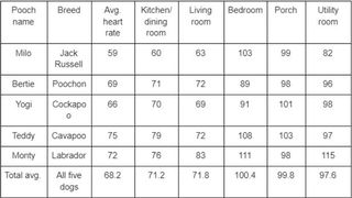 a table of best areas in the house to leave your dog home alone