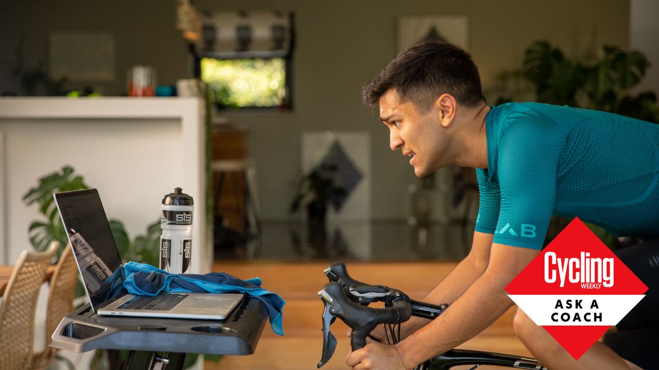 Male cyclist doing an FTP test