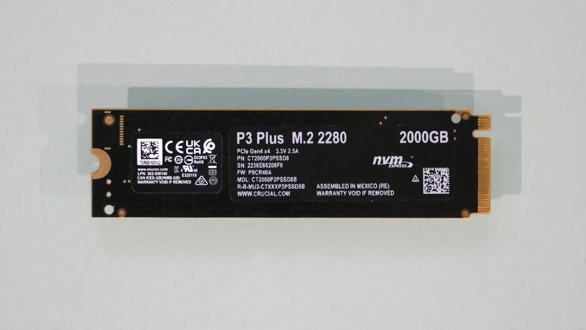 Crucial P3 Plus 2TB NVMe SSD on a white background