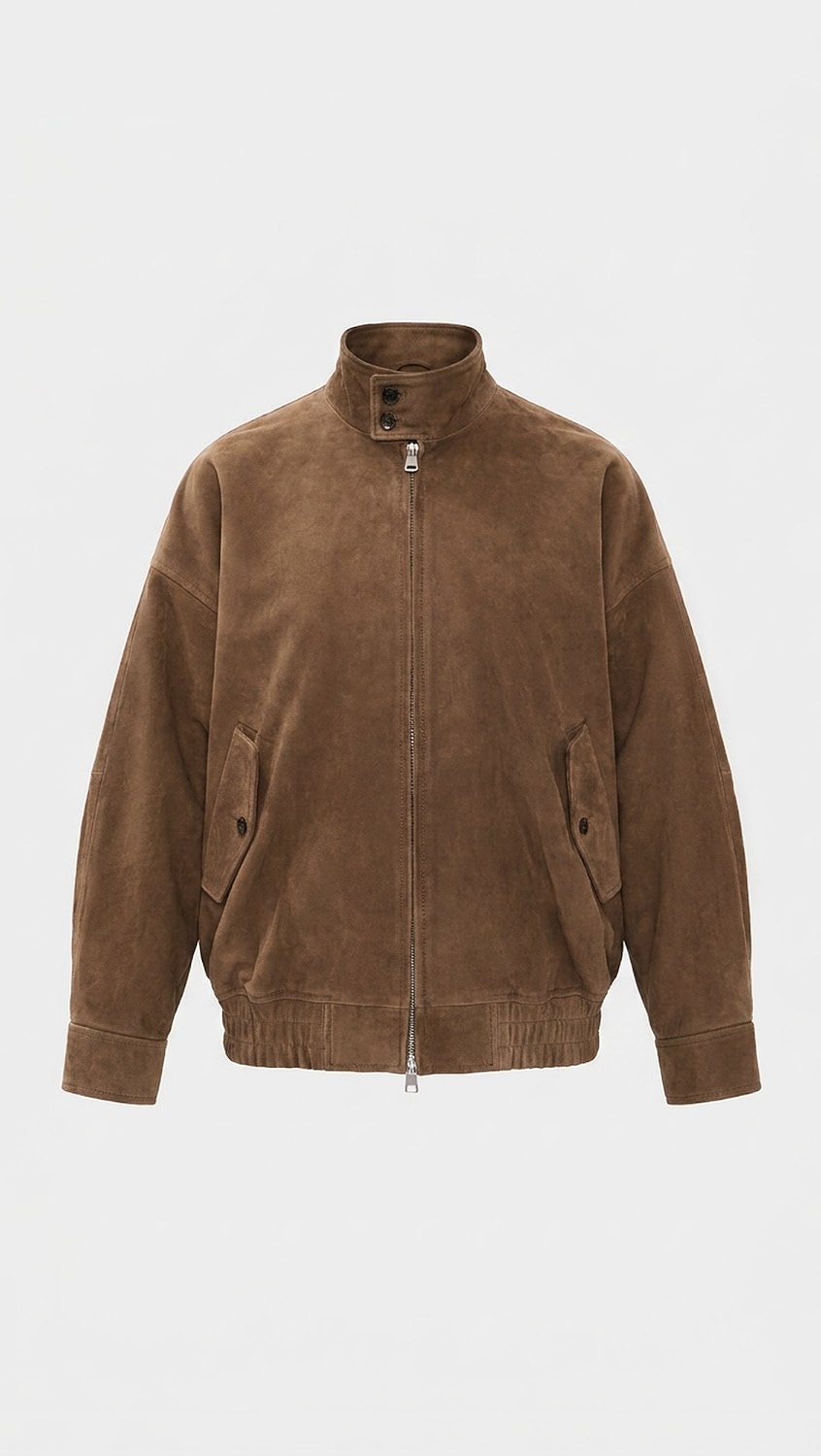 Agolde pecan blair goatskin suede jacket