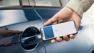 iPhone digital car key being used on BMW