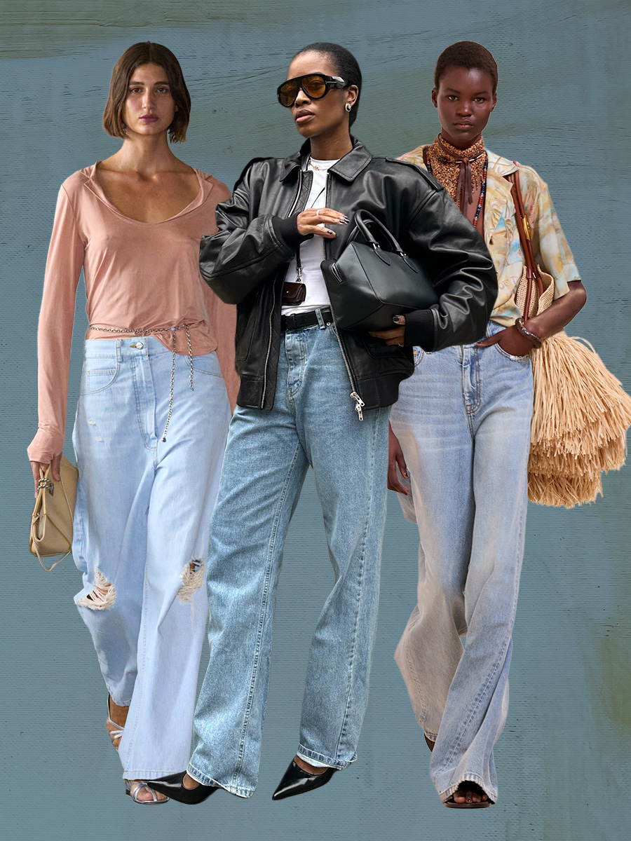 Women in light wash jeans