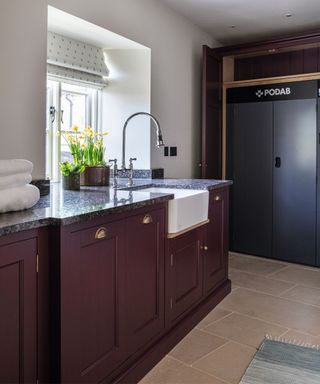 Laundry room in deep red