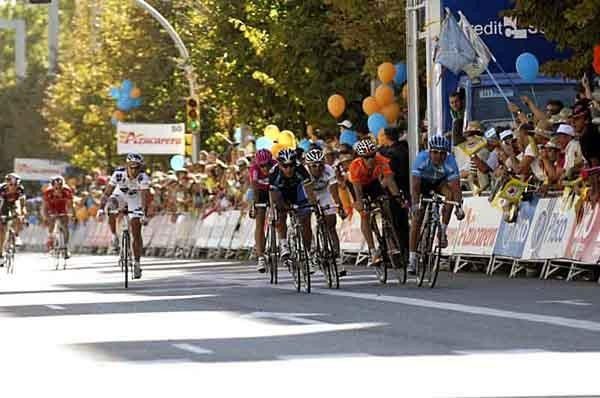 The sprint group was very small today as most others were held up in a crash in the last two kilometres.