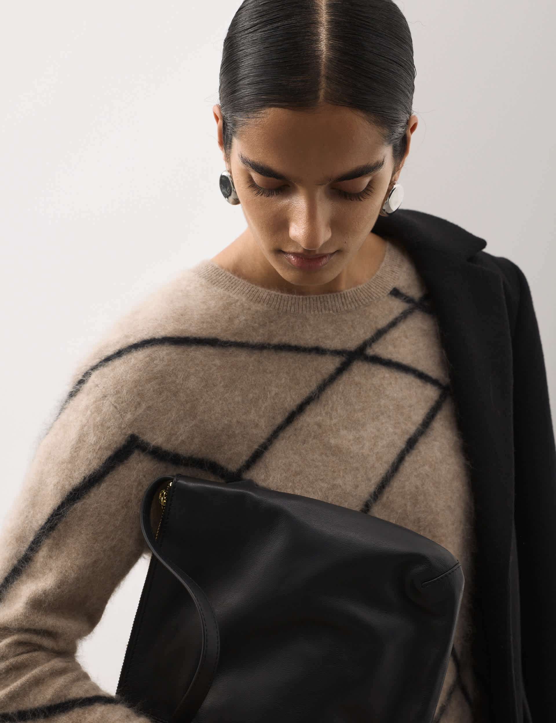 Wool Rich Intarsia Striped Jumper With Cashmere