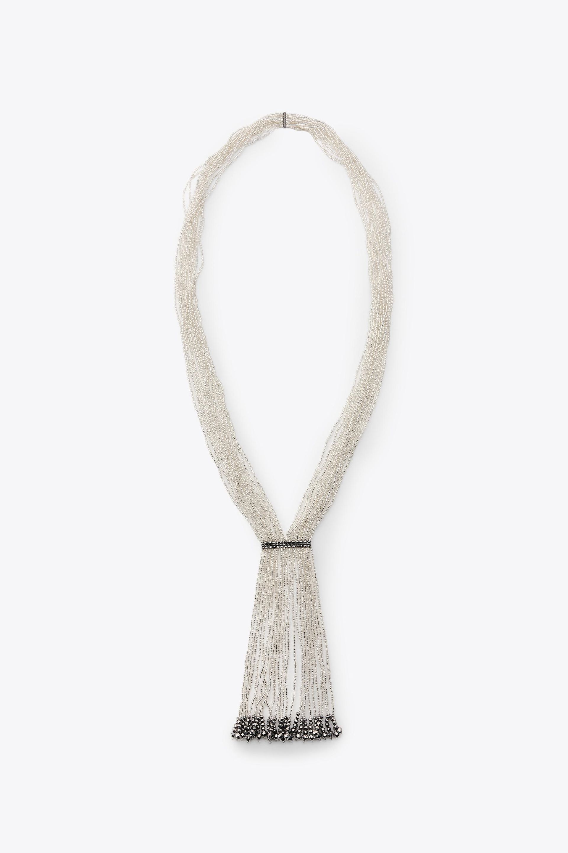 Beaded Tie Necklace