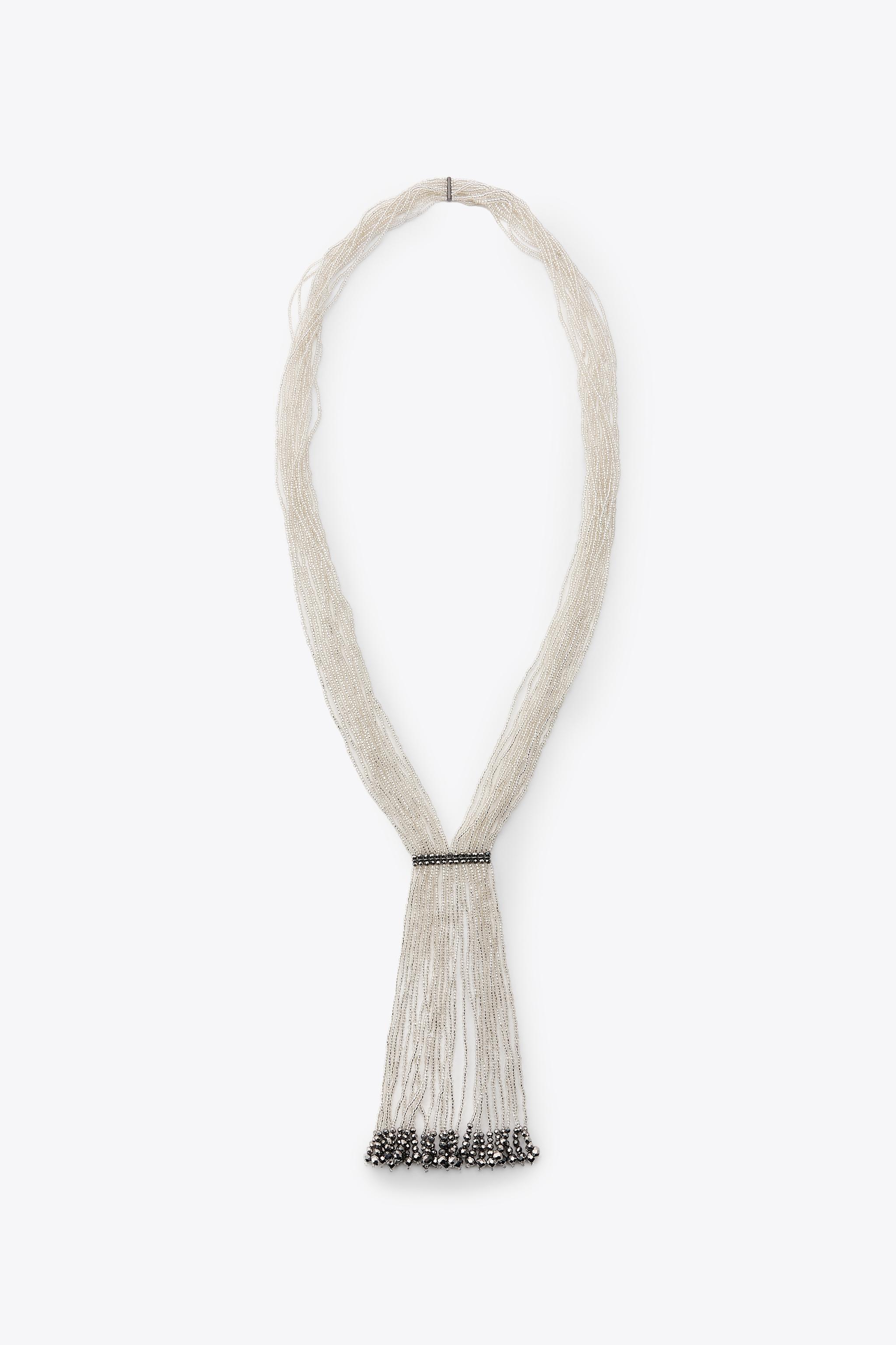 Beaded Tie Necklace