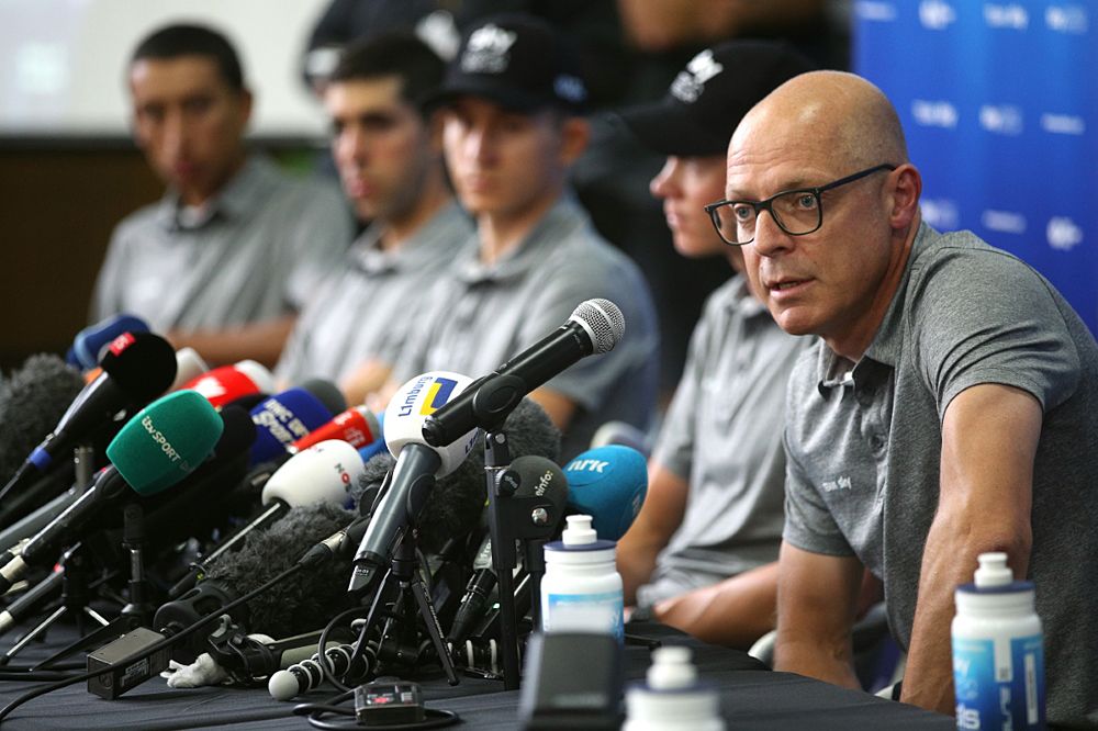 Team Sky manager Dave Brailsford speaks to the press ahead of the Tour de France