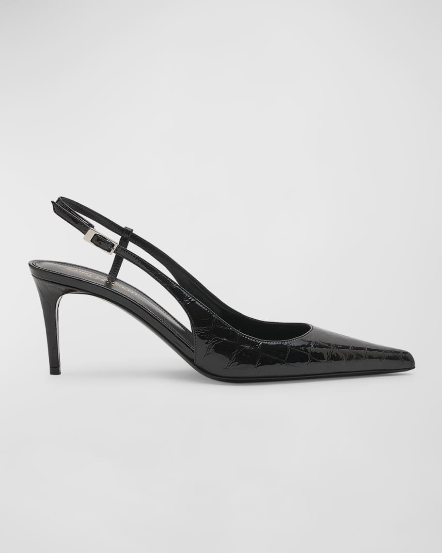 Vendome Croco Slingback Pumps