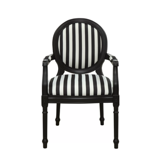petite vintage-inspired striped accent chair