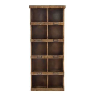 wooden pigeon hole wall shelf