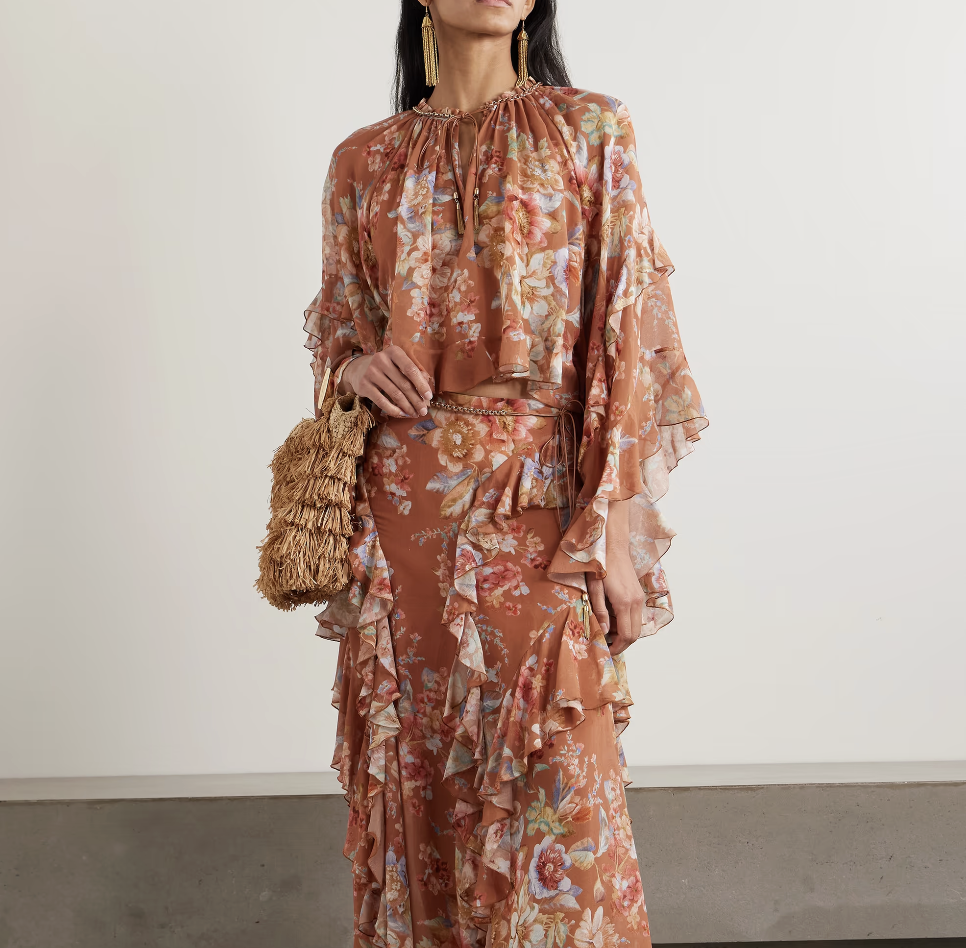 ZIMMERMANN, Awaken ruffled floral-print cotton and silk-blend crepe de chine blouse