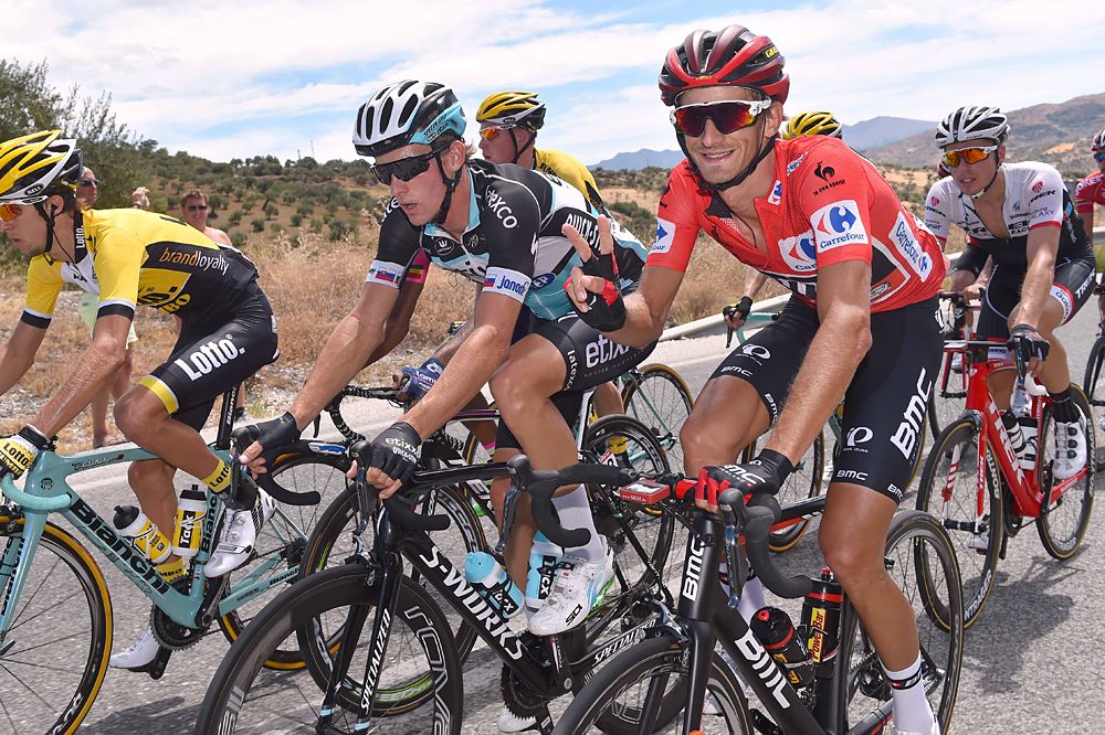 Peter Velits (BMC) enjoyed his day in the red jersey