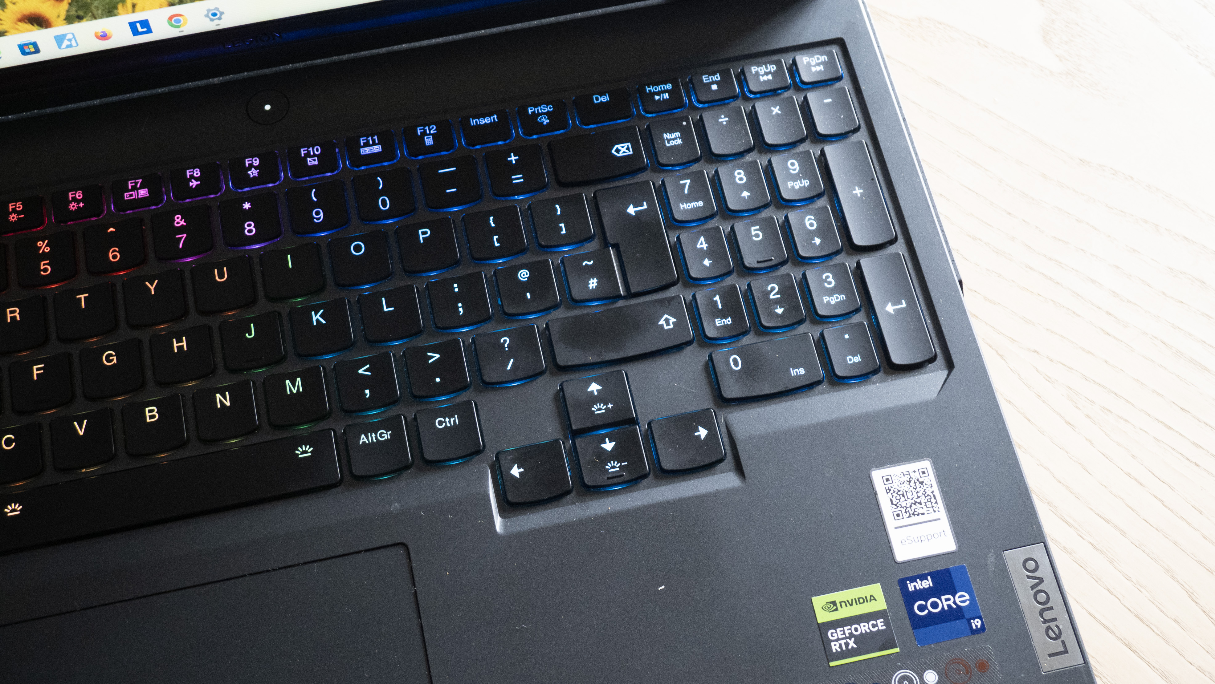 A close up of a laptop keyboard