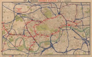 The Improved District Railway Map of London (2nd Edition), W.J. Adams & Sons, 1880