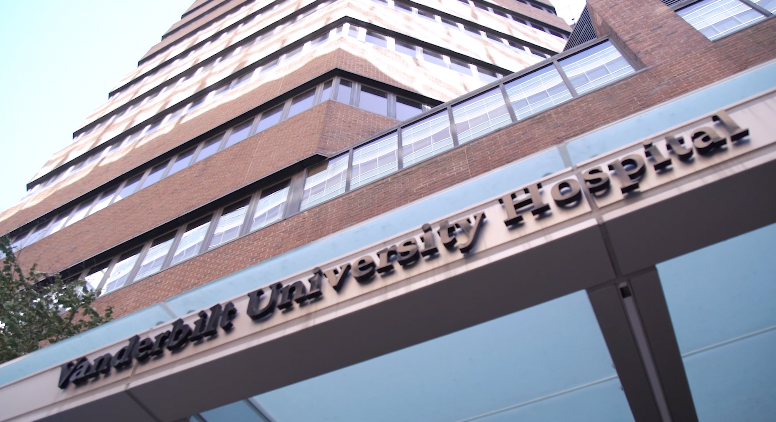 The main entrance to Vanderbilt University Hospital. 