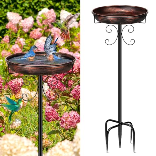 Amazon.com: Daoeny 35in Metal Bird Bath for Outside, Vintage Freestanding Birdbaths & Birdfeeder, Bird Baths Feeder Bowl for Outdoors Garden Patio Yard Lawn Decor, Upgraded 5-Pronged Base (antique Bronze) : Patio, Lawn & Garden