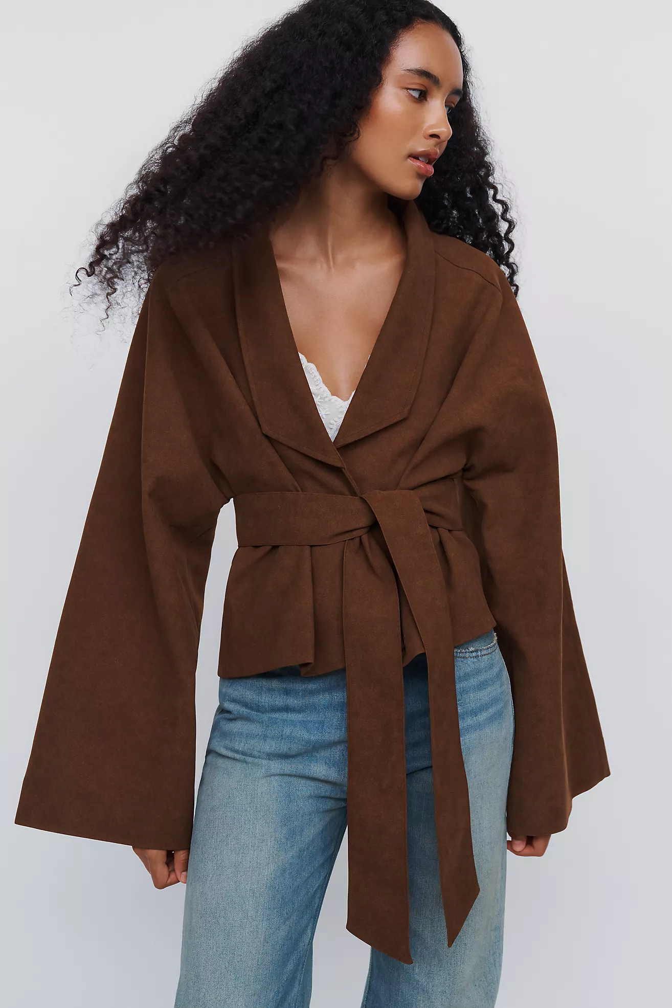 Siempre Faux-Suede Dolman Jacket