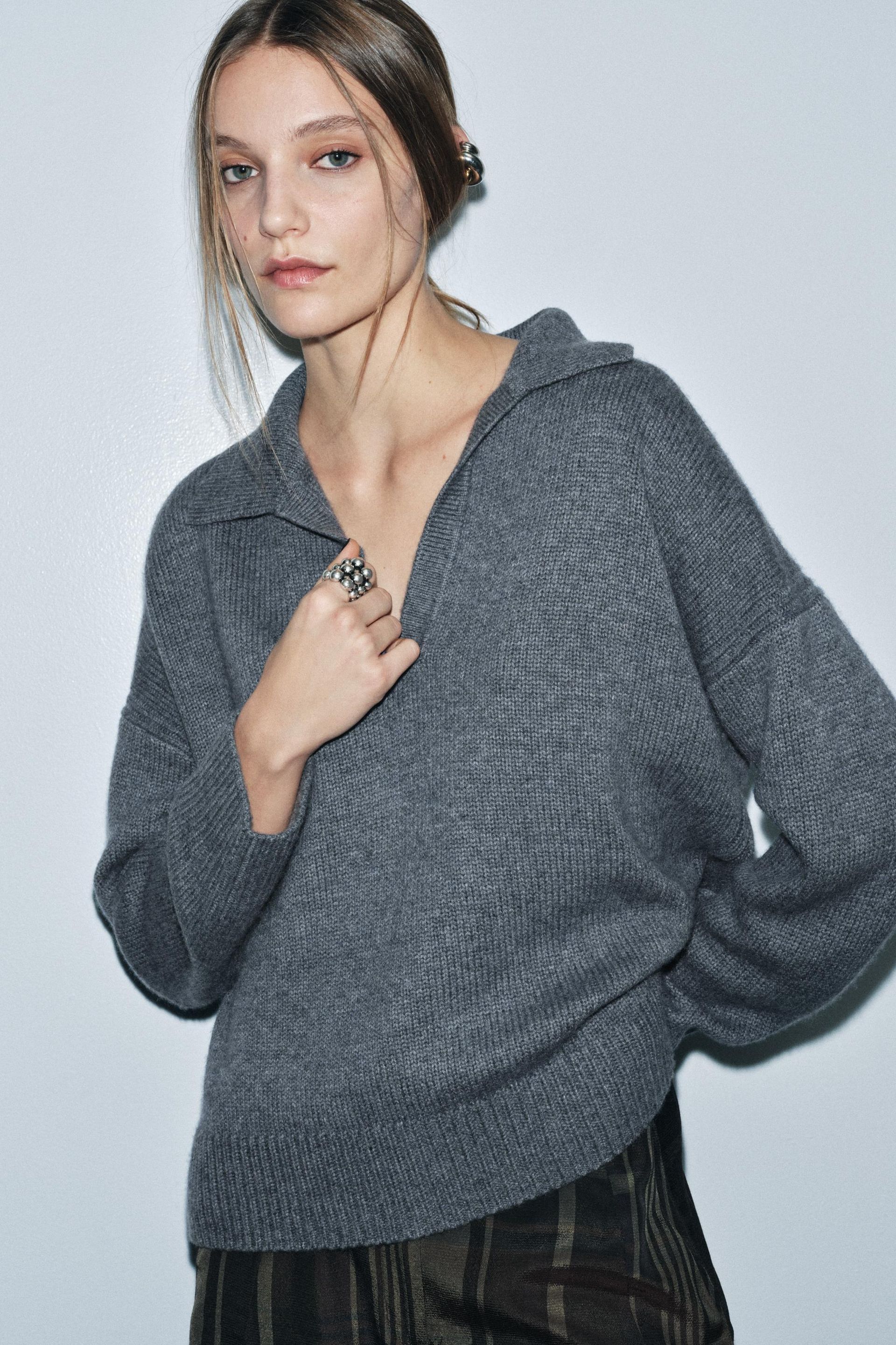 Wool and Cashmere Polo Jumper
