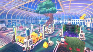 Inside of the conservatory with slimes in pens