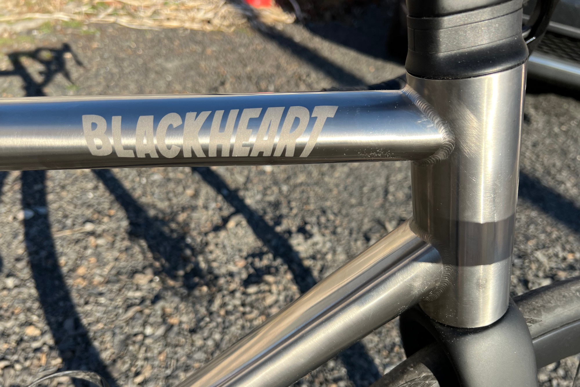 Blackheart Bike Co's Road Ti reviewed: The Blackheart logo, which appears only once on each side of the toptube, is rather subtle.