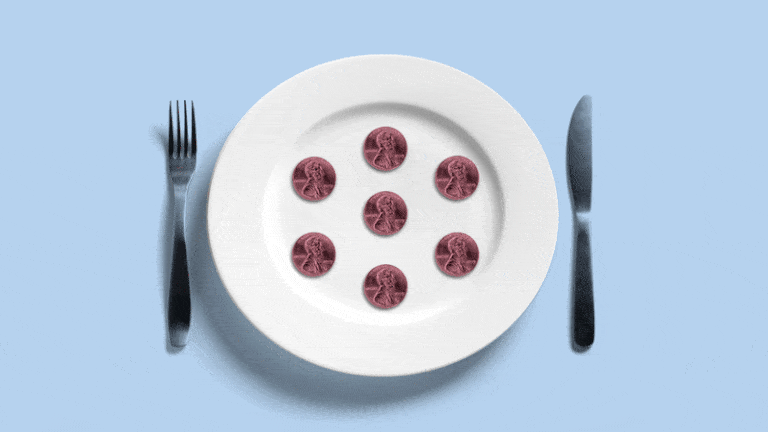 Money on a plate gif