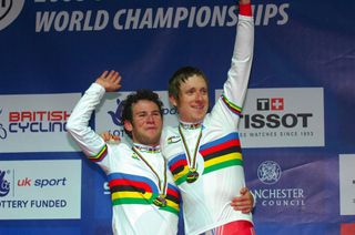 Bradley Wiggins and Mark Cavendish, madison winners