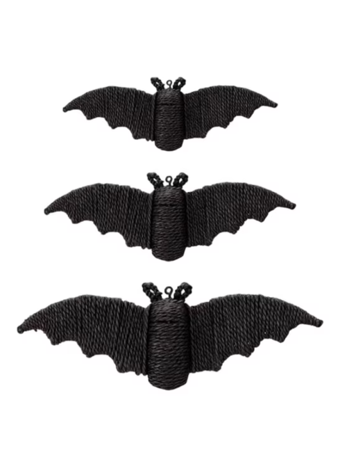 3 Pack Halloween Outdoor Wicker Bat Decor Hanging Decorations