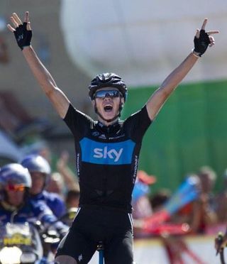Chris Froome (Team Sky) takes the win on stage 17 and is now 13 seconds off the race lead