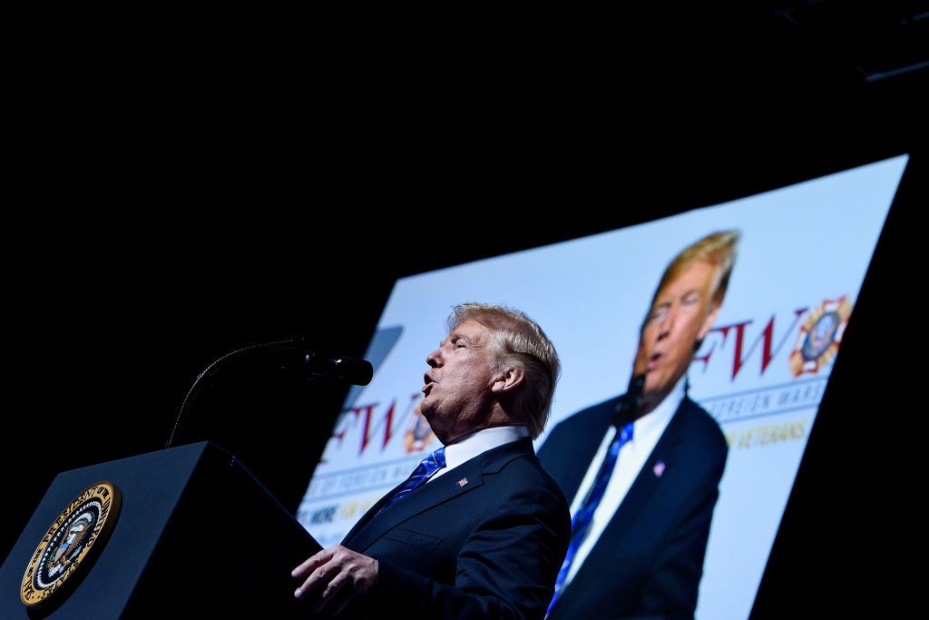 Trump speaking at 119th Veterans of Foreign Wars National Convention.