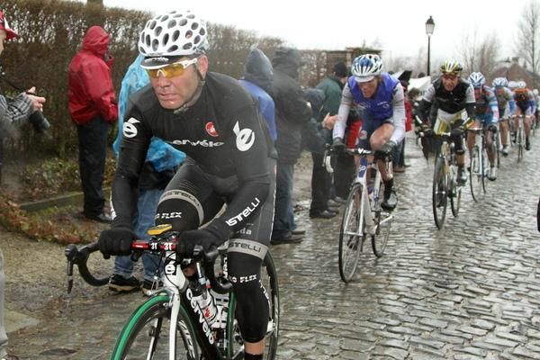 A grim looking Roger Hammond (Cervelo) pushes on