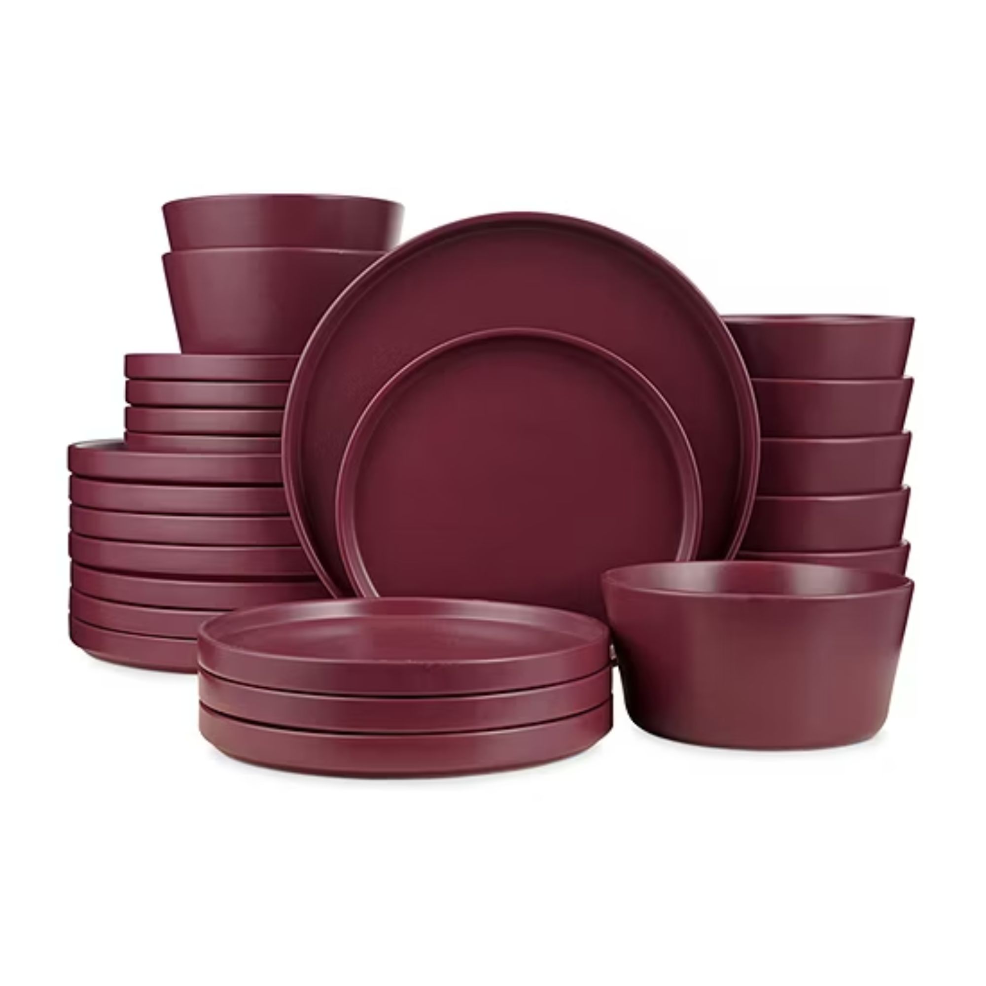 Dark red modern dinnerware set
