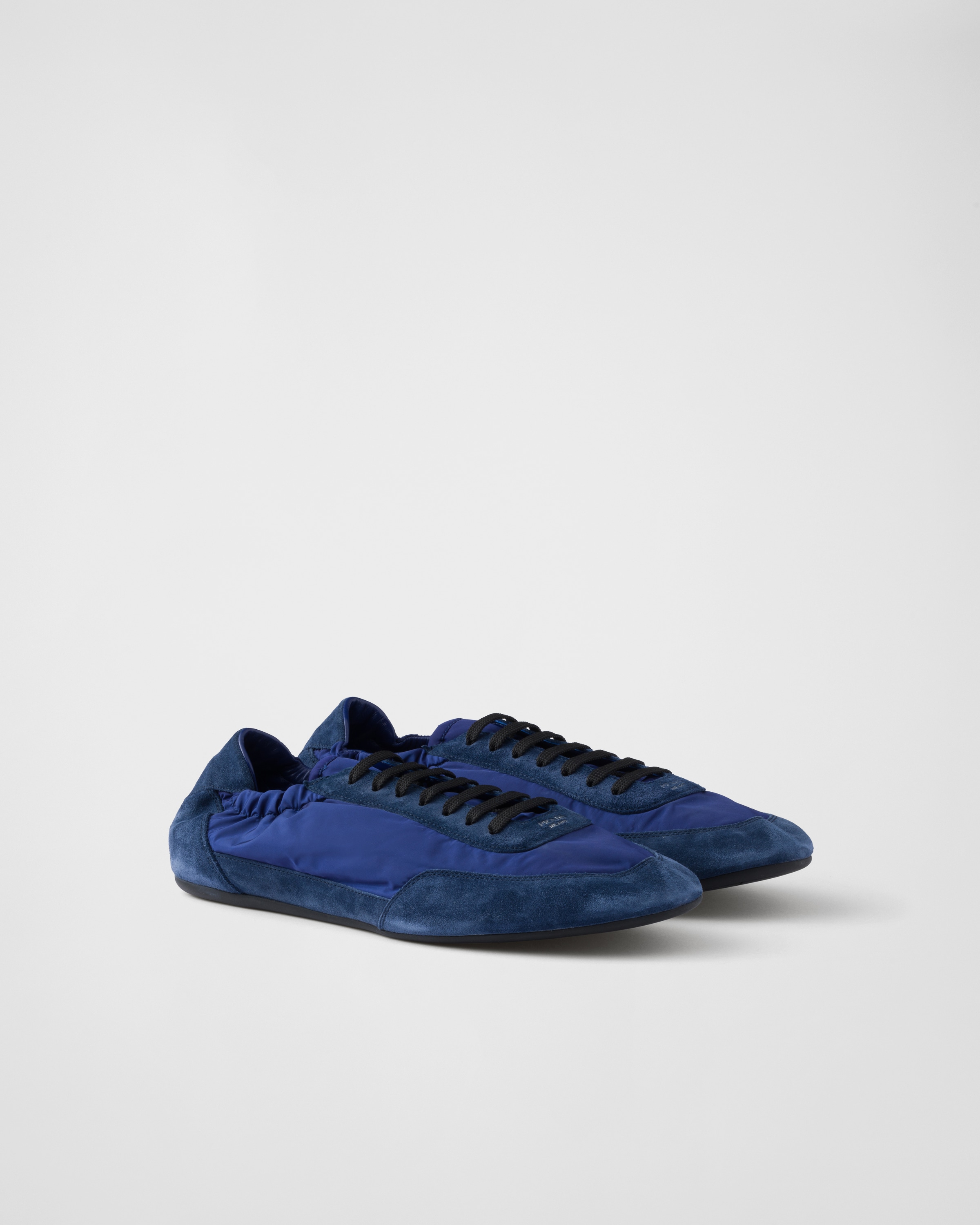 Collapse Re-Nylon and Suede Elasticized Sneakers