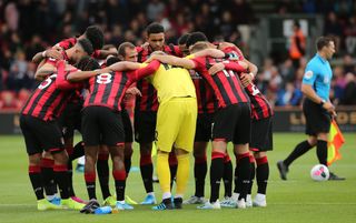 Bournemouth huddle before kick-off