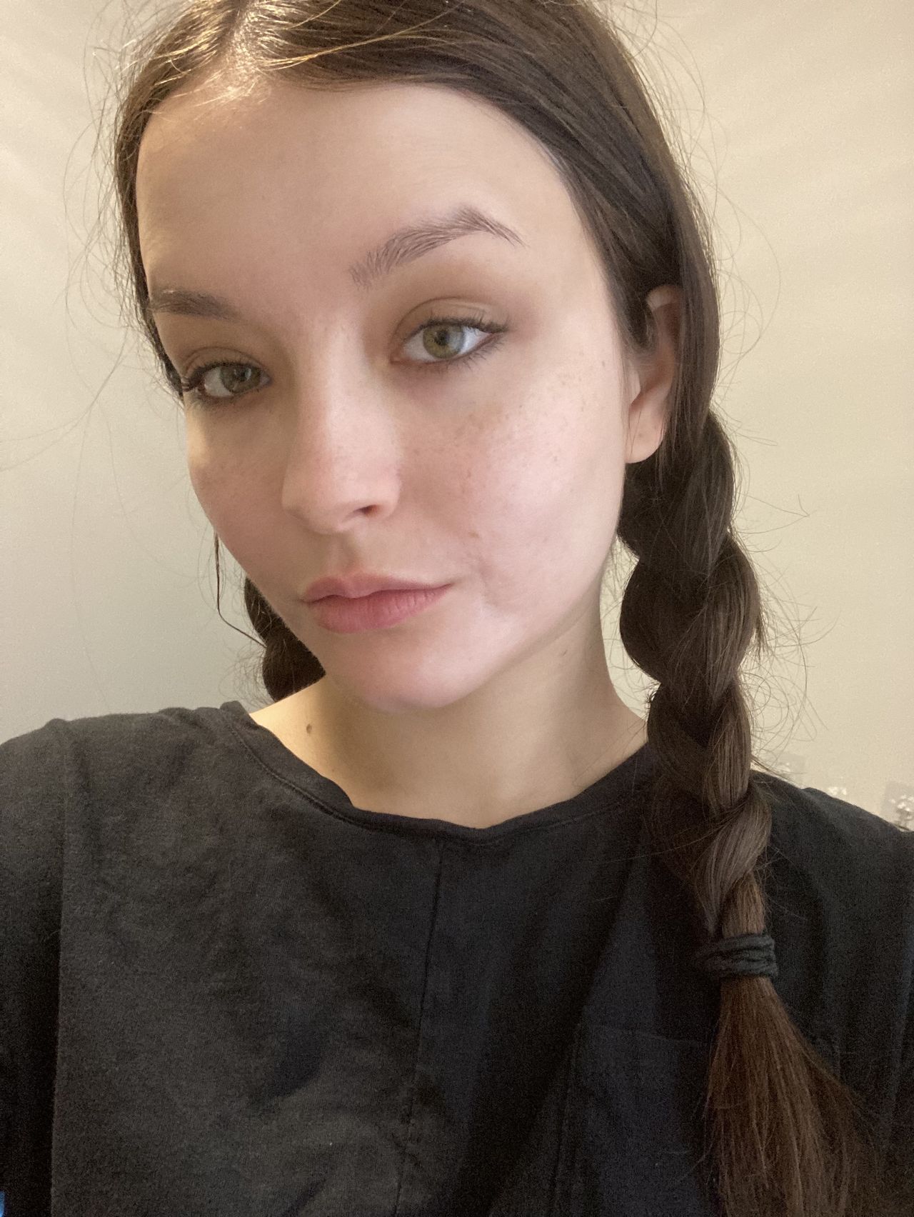 Bre, a Marie Claire tester, after applying Neutrogena Smokey Kohl Eyeliner