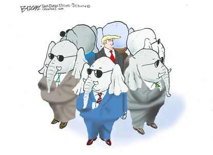 Political Cartoon U.S. Trump Republican Protection