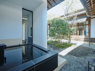 Semi-open-air bath. part of the Junior Suite at Yoruya