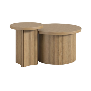 Diubas, Modern Round Nesting Coffee Tables, Set of 2 Modern End Tables for Living Room