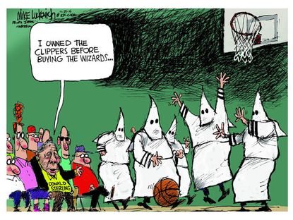 Editorial cartoon Donald Sterling KKK racist