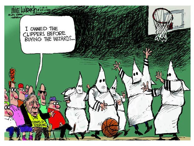 Editorial cartoon Donald Sterling KKK racist