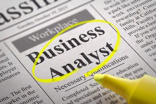 Business analyst ad in a paper circled in yellow highlighter