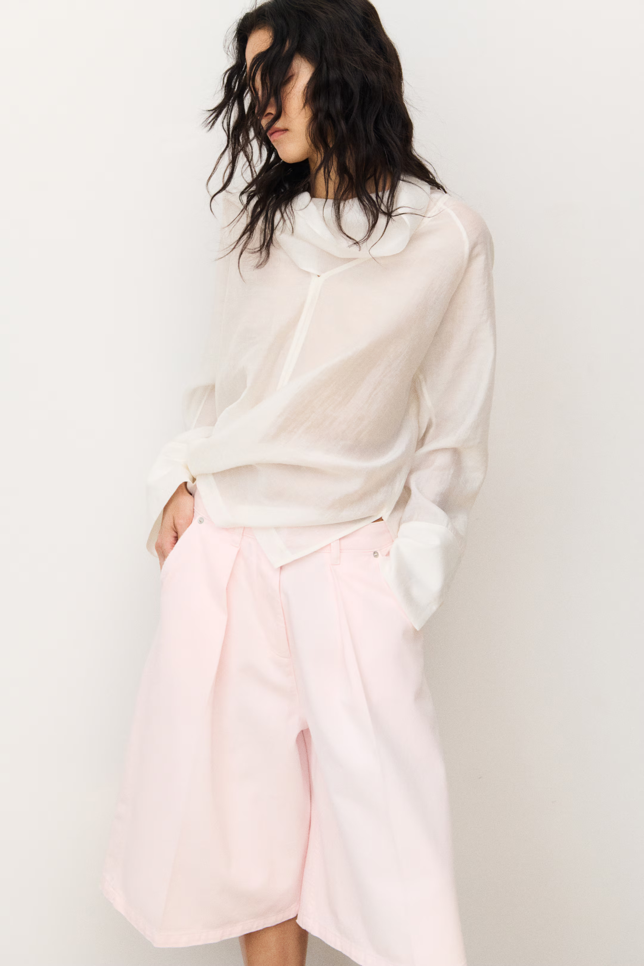 pink Bermuda shorts