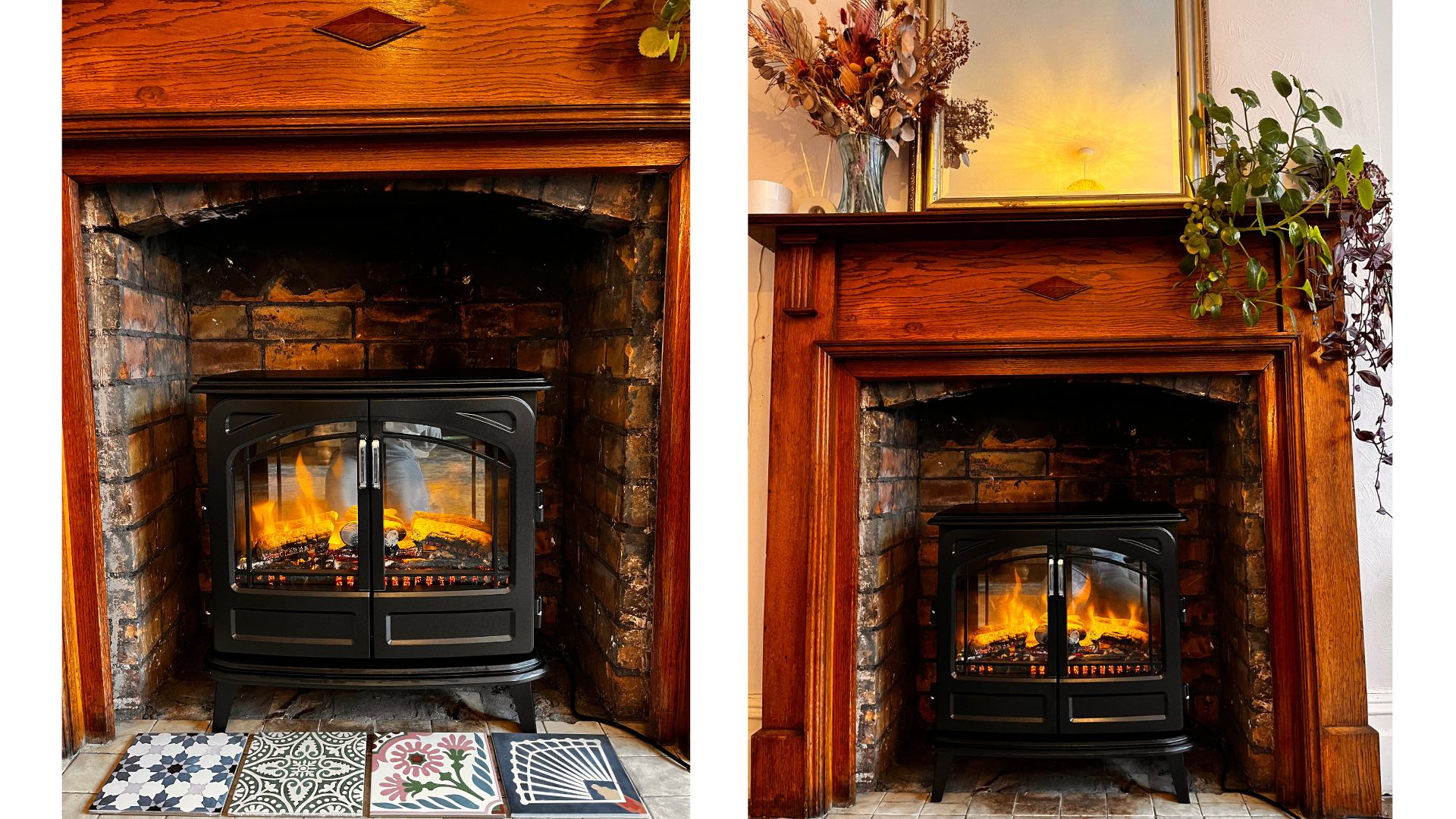 The Dimplex Cassia electric stove with Optiflame in Ella's home