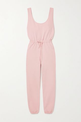 pale pink jersey jumpsuit, ethical loungewear