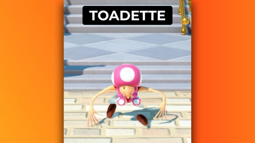 Toadette character skin over Donkey Kong&#039;s skeleton