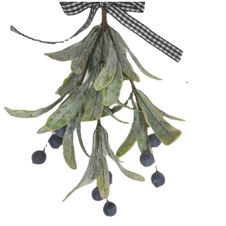 Artificial Mistletoe Branch with Berries Fake Christmas Hanging Mistletoe Branch