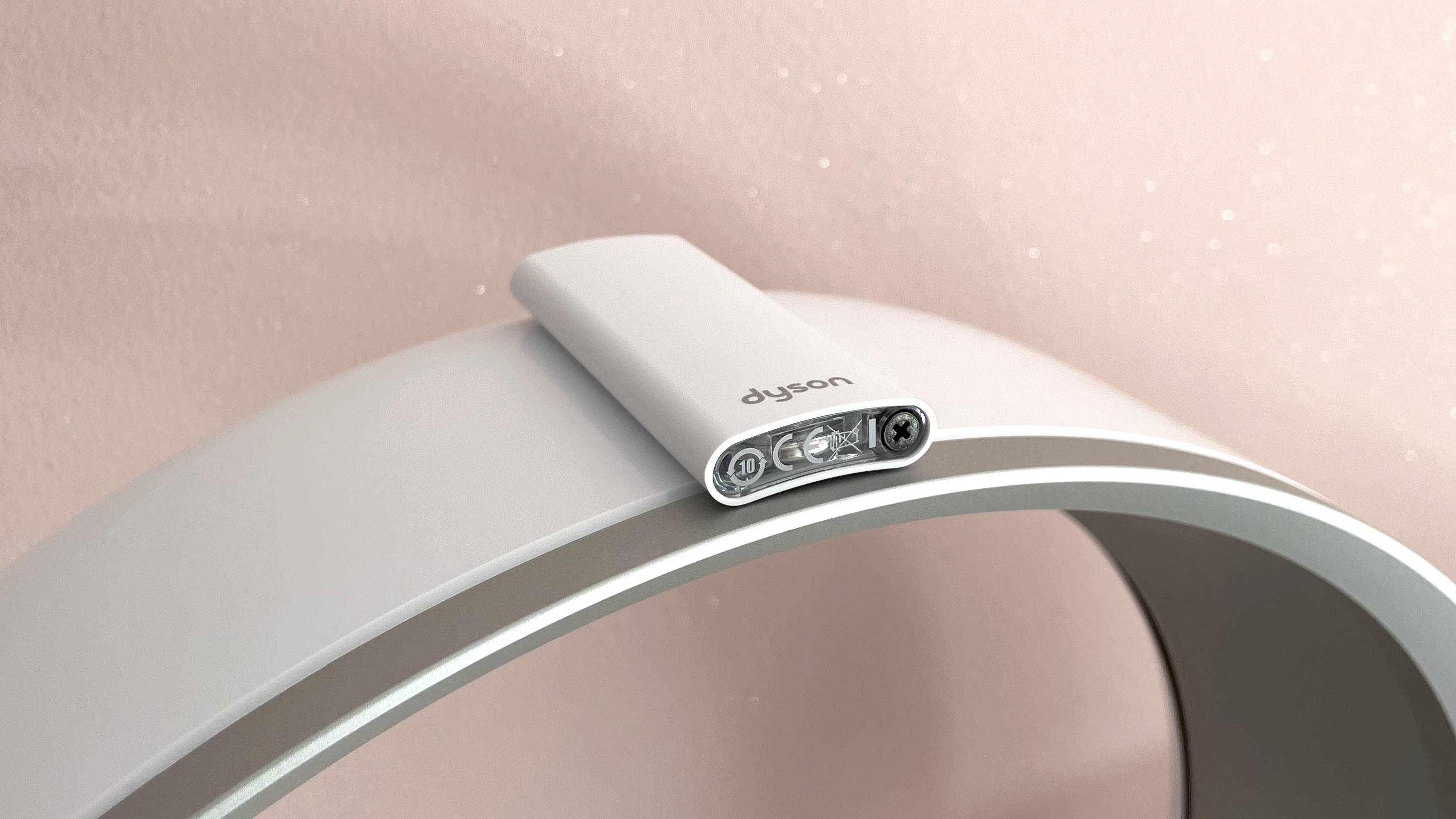 The Dyson remote control in situ on the top of the Cool CF1 fan.