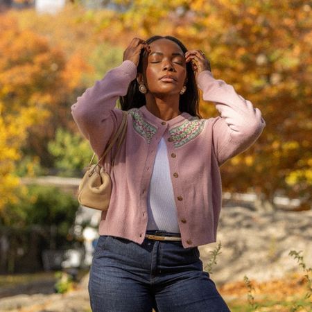 A woman walking in Central Park